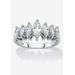 Women's 1.50 Cttw Platinum-Plated Sterling Silver Marquise-Cut Cubic Zirconia Anniversary Band by PalmBeach Jewelry in Silver (Size 7)