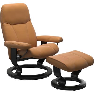 Relaxsessel STRESSLESS "Consul", braun (new caramel), B:76cm H:100cm T:71cm, Sessel, mit Classic Base, Größe M, Gestell Schwarz Image