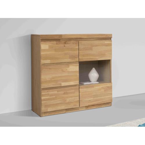 „Sideboard WOLTRA „“OSLO““ Sideboards Gr. B/H/T: 90 cm x 90 cm x 35 cm, braun (eiche) Sideboards Breite ca. 90 cm, Teilmassiv“