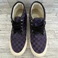 Vans Shoes | Classic High Top Vans. Checkered Purple And Black. Men’s Size 9.5. Skate Shoes. | Color: Black/Purple | Size: 10