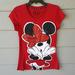 Disney Tops | Disney Minnie Mouse Bow Graphic Tee Medium | Color: Black/Red | Size: M