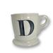 Anthropologie Dining | Anthropologie Monogram Initial Letter “D” White Shaving Mug Coffee Cup | Color: Black/White | Size: Os