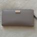 Kate Spade Bags | Kate Spade Laurel Way Stacy Wallet Billfold Grey Beige Leather | Color: Gray/Tan | Size: Os
