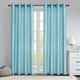 GYROHOME Faux Silk Sheer Curtains with Grommet Top Light Reducing Voile Drapes Window Treatment for Bedroom Living Room, 2 Panels, Aqua Blue, 229 x 229 cm
