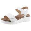 Sandalette ARA "BILBAO", Damen, Gr. 36, weiß, Glattleder, unifarben, casual, Schuhe, Sommerschuh, Sandale, Keilabsatz, Klett, Weite G (weit), Topseller