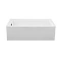 MTI Baths Cameron 3 DoloMatte 66" x 32" Alcove Soaking Solid Surface Bathtub Metal | 20.5 H x 66 W x 32 D in | Wayfair S153DM-WH-LH