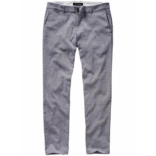 Mey & Edlich Herren Chinohose Slim Fit Blau einfarbig