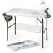 Costway Portable Camping Fish Cleaning Table with Grid Rack and Faucet