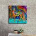 Latitude Run® Oddesy Unicorn by Dean Russo - Wrapped Canvas Graphic Art Canvas in Blue/Indigo/Yellow | 18 H x 18 W x 0.75 D in | Wayfair