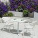 Winston Porter Square 2 - Person Outdoor Dining Set Metal/Wicker/Rattan in White | 27.55 W x 27.55 D in | Wayfair 37660D0D74E840A9BEB03957A9418C42