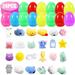 24 Easter Eggs with 24 Mochi Squishy Toys Easter Basket Stuffer Easter Egg Stuffer Filler Party Favors Easter Kids Gift