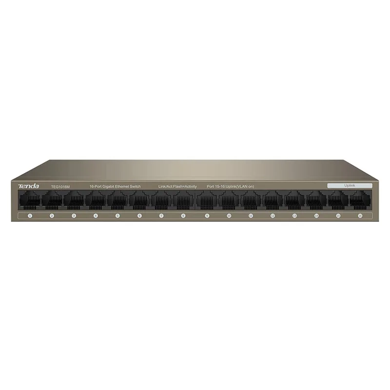 TENDA-Commutateur Ethernet Gigabit TEG1016M, 16 ports, 2000Mbps, installation rapide de réseau haute vitesse, pour la maison et les entreprises, recommandé pour le routeur