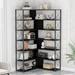 Industrial 7-Tier Bookshelf, L-Shaped Corner Bookcase with Metal Frame