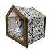 Music Pet House Blues Jazz Punk Rock Various Type of Folk Indie Rap Reggae Peace Sign Sing Art Outdoor & Indoor Portable Dog Kennel with Pillow and Cover 5 Sizes Black White by Ambesonne