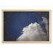 Cloud Wall Art with Frame Nocturnal Theme Realistic Illustration of Night Time Sky Printed Fabric Poster for Bathroom Living Room Dorms 35 x 23 Night Blue Off White by Ambesonne