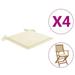 Dcenta 4 Piece Garden Chair Cushions Fabric Seat Cushion Patio Chair Pads Cream for Outdoor Furniture 15.7 x 15.7 x 1.2 Inches (L x W x T)