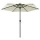 Parasol with LED Lights and Aluminum Pole 106.3 Sand White