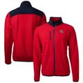 Men's Cutter & Buck Red New England Patriots Helmet Cascade Eco Sherpa Fleece Full-Zip Jacket