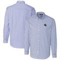 Men's Cutter & Buck Royal Los Angeles Rams Helmet Easy Care Stretch Gingham Long Sleeve Button-Down Shirt