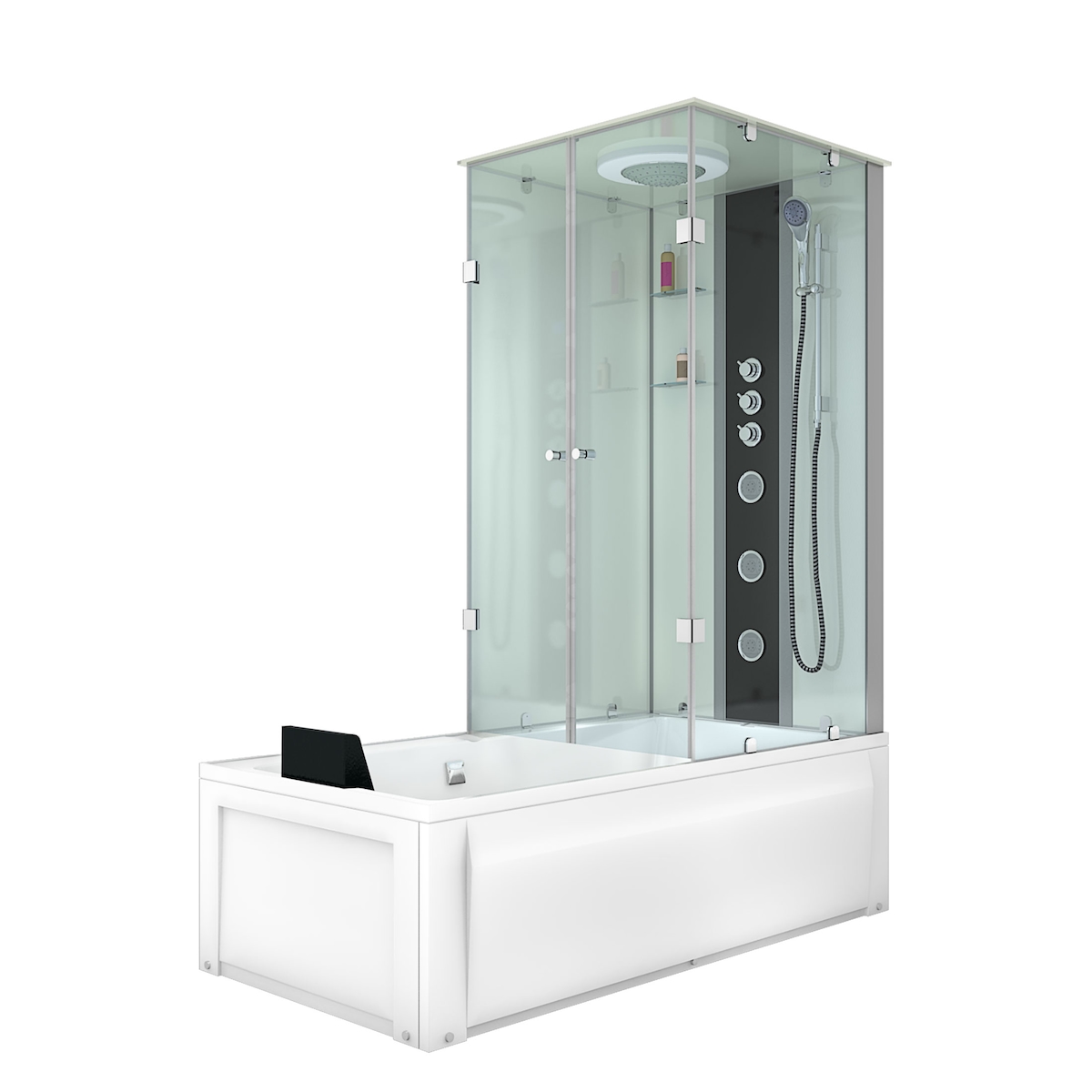 AcquaVapore Whirlpool Wanne Duschtempel Dusche Duschkabine K05-L02-EC 180x90 cm mit 2K Scheiben Versiegelung Image