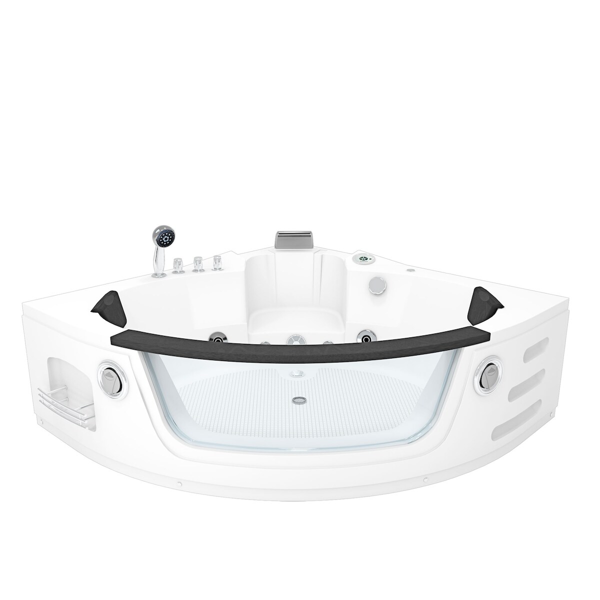 AcquaVapore Whirlpool Pool Badewanne Eckwanne Wanne W05R-TH-SC 140x140cm mit Radio+Farblicht, aktive Schlauch-Reinigung Image