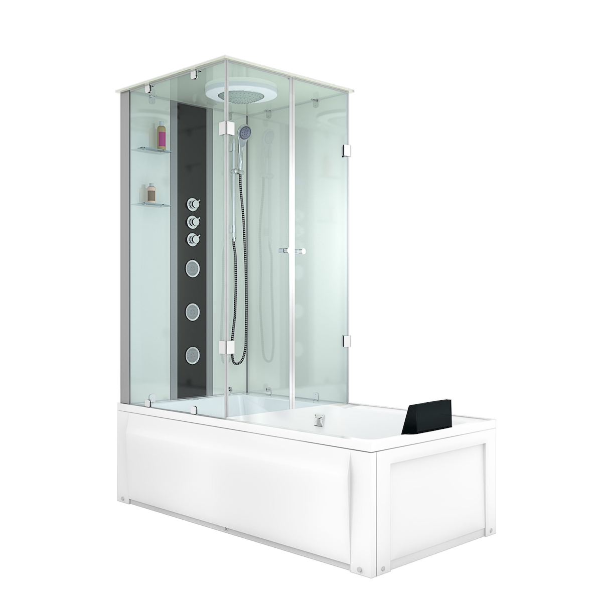AcquaVapore Whirlpool Dusche Kombination K05-R02-WP-EC Duschtempel 90x180 cm Image