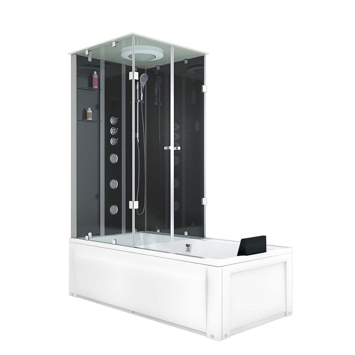 AcquaVapore Whirlpool Wanne Duschtempel Dusche Duschkabine K05-R32-WP-EC 90x180 cm mit 2K Scheiben Versiegelung Image