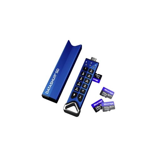 iStorage IS-FL-DSD-256-DP Externer Speicherkartenleser Blau IS-FL-DSD-256-DP USB-C® 3.2