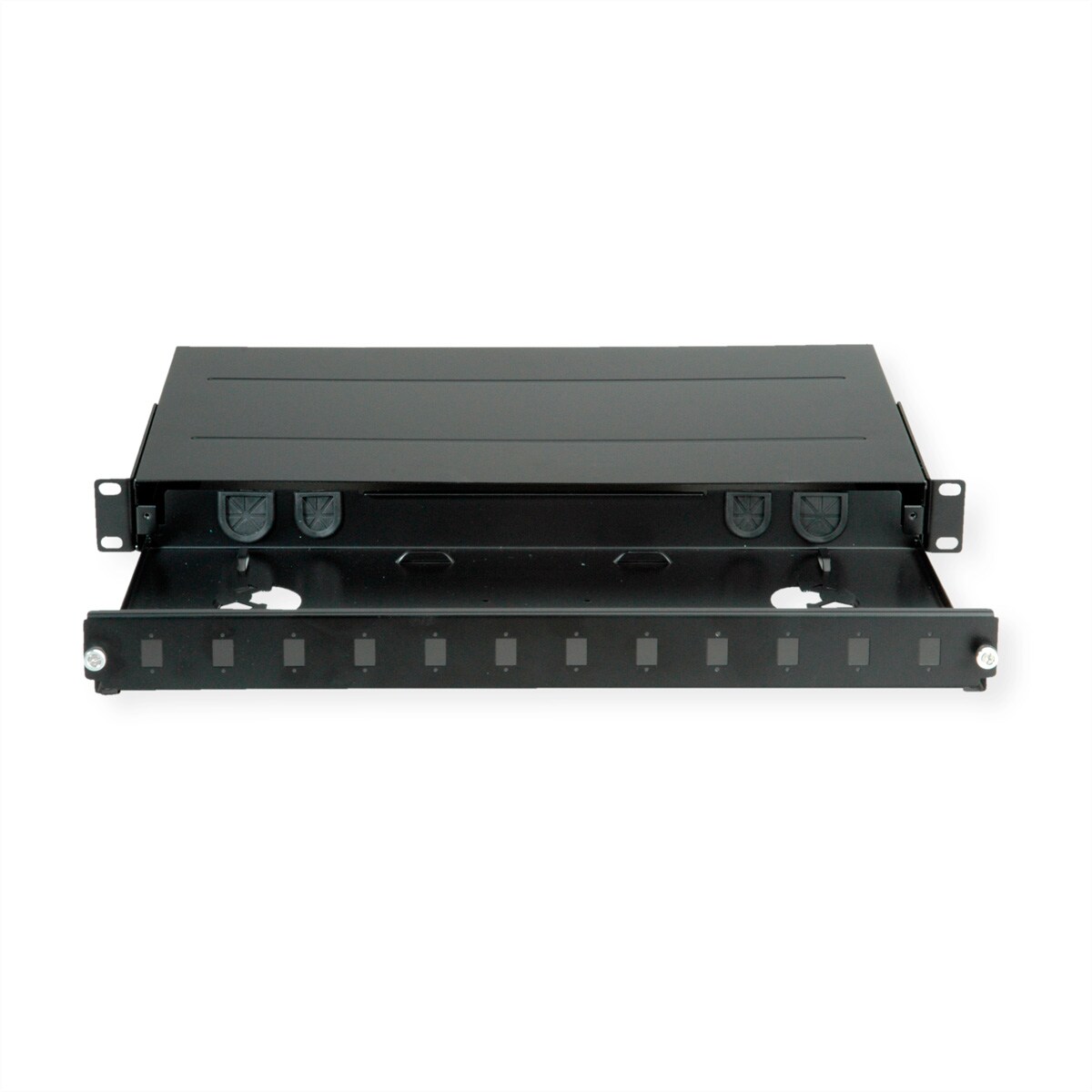 ROLINE 19''-LWL-Gehäuse leer, 1 HE, 12x SC-Simplex oder LC-Duplex, schwarz Image