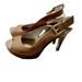 Michael Kors Shoes | Michael Kors Brown Leather Wooden Heels Slingbacks Size 7 | Color: Tan | Size: 7