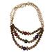 Anthropologie Jewelry | Carnelian Bead Bohemian Hand Carved Hippie Beach Collar Layered Necklace | Color: Brown/Gold | Size: Os