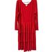 Lularoe Dresses | Lularoe Red Ruffle Long Sleeve Plus Size Dress | Color: Red | Size: 3x