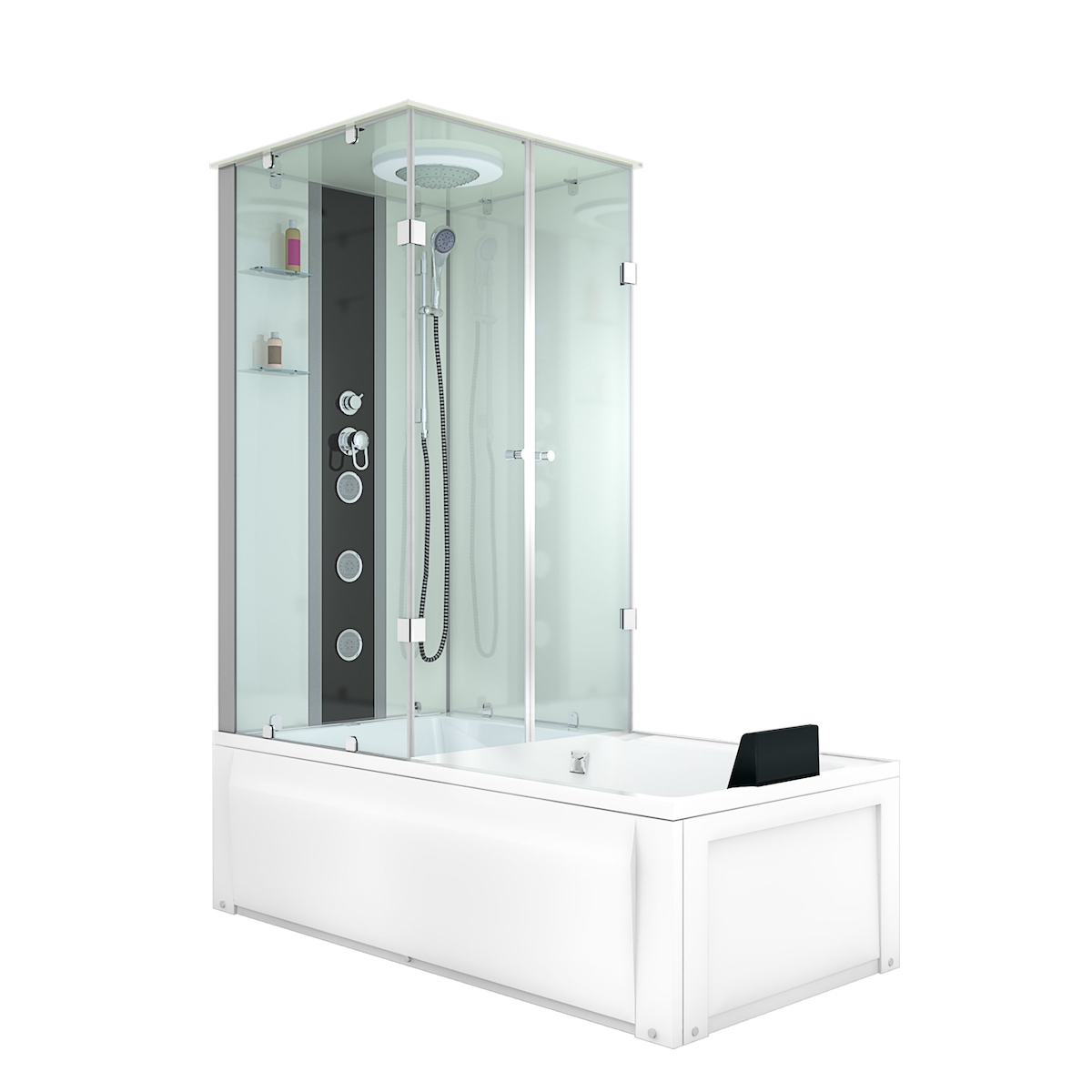 AcquaVapore Whirlpool Wanne Duschtempel Dusche Duschkabine K05-R00-EC 90x180 cm mit 2K Scheiben Versiegelung Image