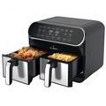 Just Perfecto Heißluftfritteuse XXL 8L 2 Kammern - 8 in 1 Airfryer max. 200°C - heissluftfriteuse Frittieren ohne Öl - 1700W airfryer xxl mit LCD - Heißluft Fritteuse Doppelkammer ohne fett