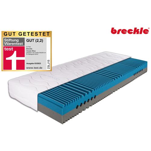 „Kaltschaummatratze BRECKLE „“Ocean Blue in den Größen 90/200 cm und weiteren erhältlich““ Matratzen Gr. flexibel (110 kg – 110 kg), B/H/L: 90 cm x 20 cm x 200 cm, Polyester Bezug, Material oben: Polyester, Material unten: Polyester, 1 St., weiß…“