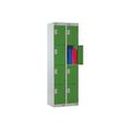 Deluxe Lockers Nest Of 2, 4 Door, 60wx30dx180h (cm), Cam Lock (2 Keys), Green