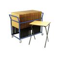Premium Folding Exam School Desk Bundle Deal (25 School Desks & 1 Trolley), Black