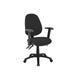 Full Lumbar 3 Lever Operator Office Chair With Adjustable Arms, Black, Fully Installed