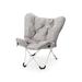 Butterfly Chair - DormCo 2East 30.31 inches Wide Tufted Butterfly Chair Microfiber/Microsuede in Gray | 35.43 H x 30.31 W x 29.53 D in | Wayfair