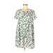 Lush Casual Dress - Mini Crew Neck Short sleeves: Blue Floral Dresses - Women's Size Small