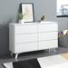 Wade Logan® 6 Drawer 52" W Solid Wood Double Dresser Wood in White | 33 H x 52 W x 16 D in | Wayfair 787DD528F2334FFB8F337E6A9AD2EEE0