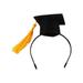 Lomubue Pet Graduation Cap Tassel Design Super Soft Easy-wearing Friendly to Skin Ultra-Light Dress Up Felt Cat Graduation Headdress Hair Hoop Collar Ornament Pet Supplies