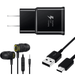 OEM EP-TA20JBEUGUS Inbox Replacement 15W Adaptive Fast Wall Charger for HTC U12 life Includes Fast Charging 3.3FT USB Type C Charging Cable and 3.5mm Earphone with Mic â€“ 3 Items Bundle - Black