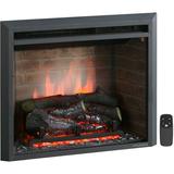 PuraFlame EF42B Electric Fireplace Insert Crackling Sound Glass Door & Mesh Screen 1500W Black 23 31.7 lbs