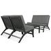 4-Piece Outdoor Patio Furniture Set Outdoor V-shaped Seating Sets Acacia Wood Sectional Sofa with Removable Cushion for Garden Backyard Poolside Black And Gray