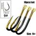 10pcs/pack High Quality Perforated Barb Fishook Colored Barbed Fishing Hook Fish Bait Tungsten Alloy 9