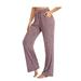 SOOMLON Trendy Bohemian Flare Pants for Women Soft Breathable Yoga Trousers Pants Yoga Pants Quick Drying Trousers Wide Leg Pants Khaki XXXXL