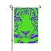 ZNDUO Green Tiger Purple Stripes Pattern Garden Flag 12.5 x18 Double Sided Polyester Flag for Garden Farmhouse Patio Home Decor