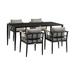 Armen Living Beowulf 5-Piece Aluminum Outdoor Dining Table Set in Black/Gray