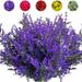 Artificial Lavender Flowers for Outdoors UV Resistant No Fade Faux Plastic Shrubs Greenery Plants for Garden Patio Porch Window Box Home Indoor Farmhouse Hanging Planter DÃ©cor